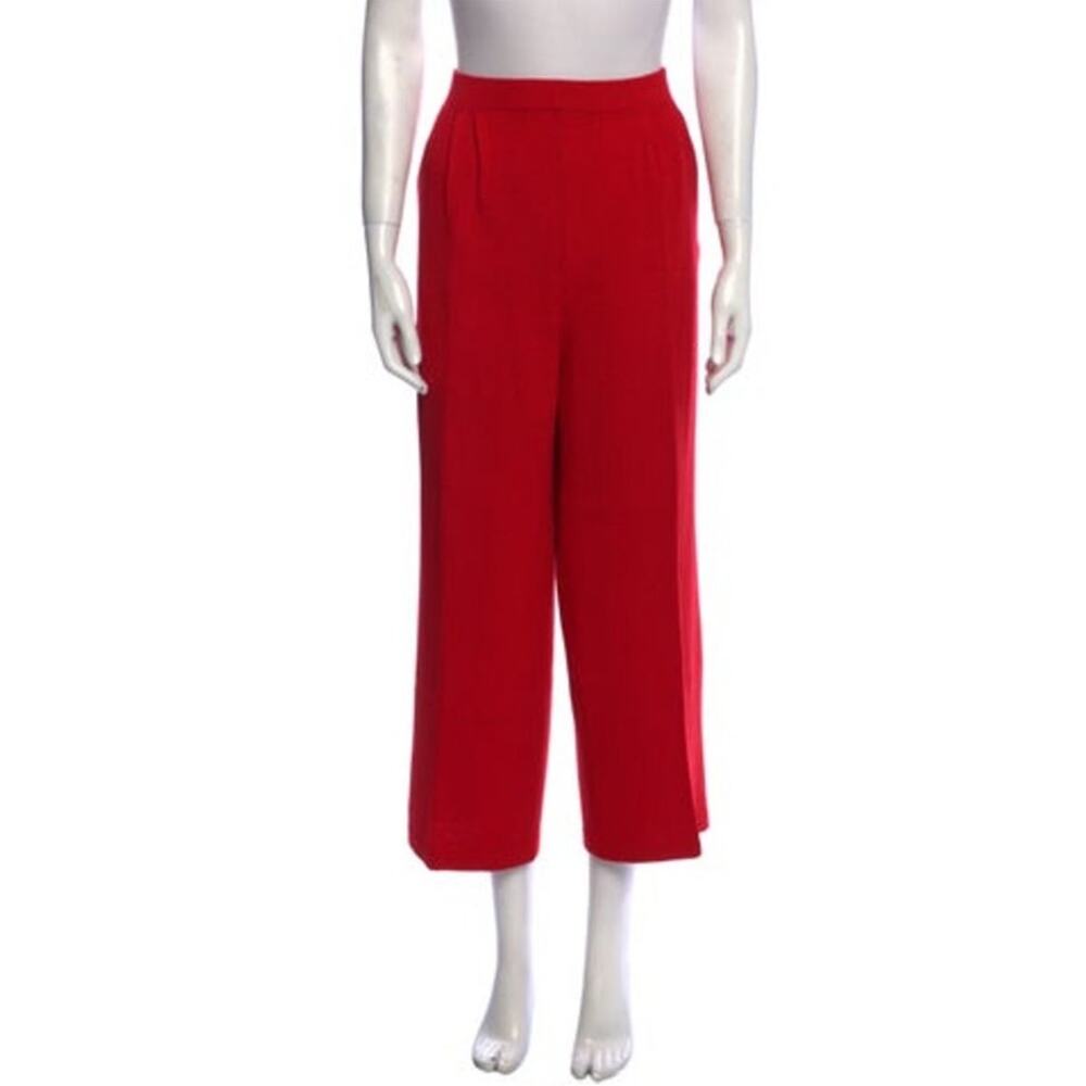 St. John Red Wide Leg Evening Pants xl 14